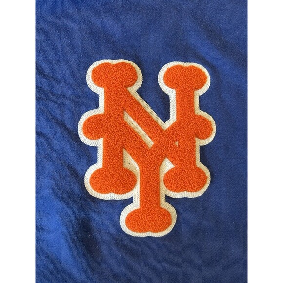 Vintage Majestic NY Mets Mens Size Med/Large Cooperstown Hoodie Mr Met Patch - Picture 3 of 7